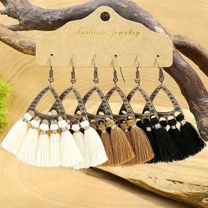 3 Pairs Tassel Style Earrings
